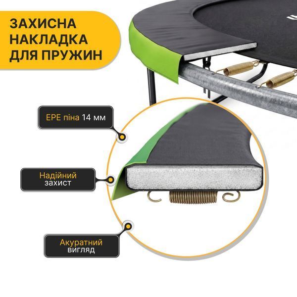 Батут з внутрішньою захисною сіткою 252 см LEOBRO Premium Pro 8FT GREEN (LB-1099) 140932 фото