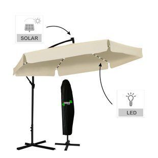 Садова парасоля 300 см з чохлом і LED підсвіткою Garden Line GAO1503 BANANA бежева GAO1503 фото